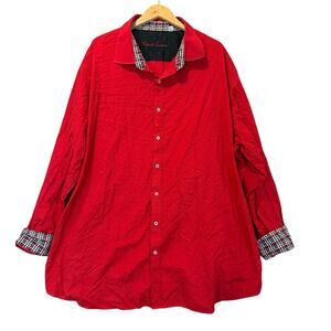 Robert Graham Red Button Down Shirt 4XLTE 4X 4XL 4XLT